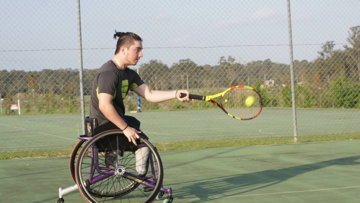 SPEED: Kyle Haslam ranks in the top nine Australian under 18 wheelchair tennis players and seeks a top 40 world ranking next year. Photo: Jacob Wilson