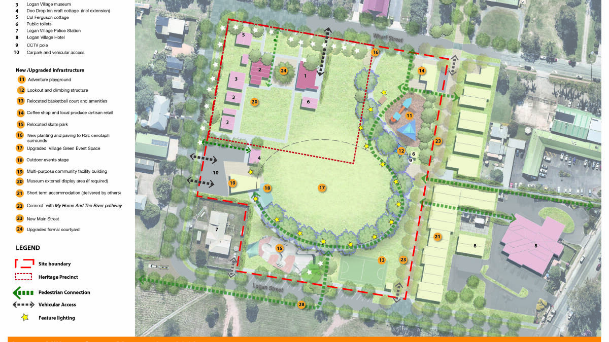 VISION: Logan City Council has endorsed a revised draft masterplan for the Logan Village Green. Photo: Logan City Council