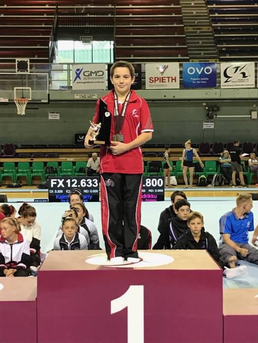 FIRST PLACE: Dylan Parker was named state champion for level seven under 13 gymnastics at the state titles this month.
