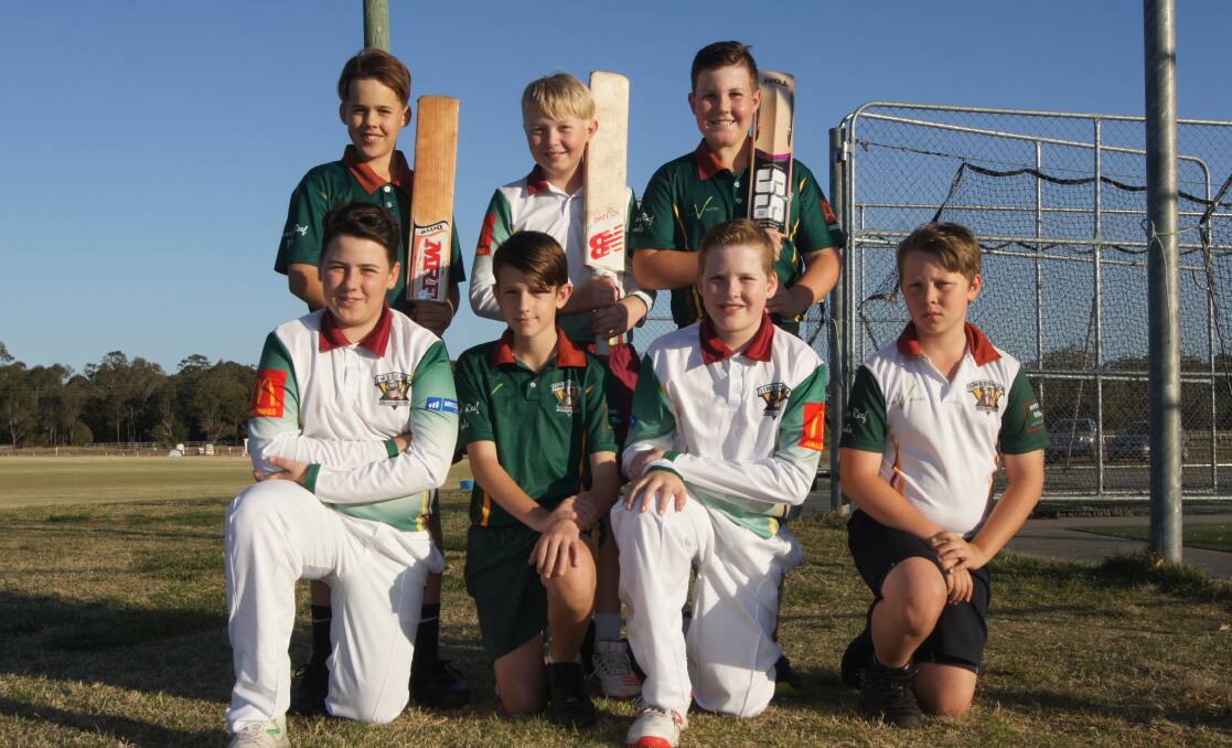 SELECTED: Front Row: Darcy Shelley, Hayden Steinhardt, Kie Specogna and Hayden Carthouser with Back Row: Cameron Thurlow, William Whatmore and Noah Plater have been selected for the under 12 and 13 Logan District junior cricket teams. Photo: Jacob Wilson