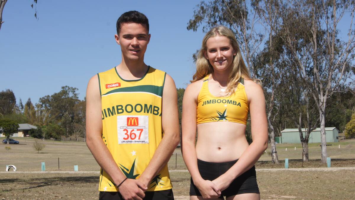 INSPIRED: Jimboomba little Athletics champions Sam Windsor and Gemma King. Photo: Jacob Wilson