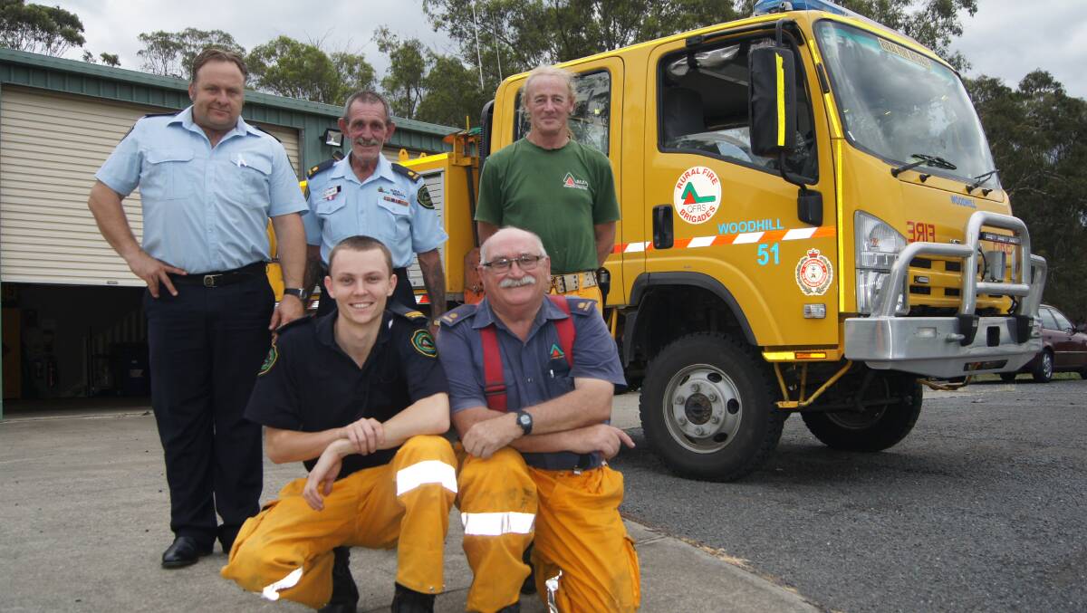 DISAPPOINTED: Woodhill Rural Fire Brigade firefighters Ben Heilbronn, Mitchel Draper, Tom Tait, Colin Howell and Martin Minahan pictured in late 2018. Photo: Jacob Wilson