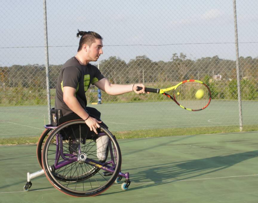 SPEED: Kyle Haslam is among the top nine Australian under 18 wheelchair tennis players. Photo: Jacob Wilson