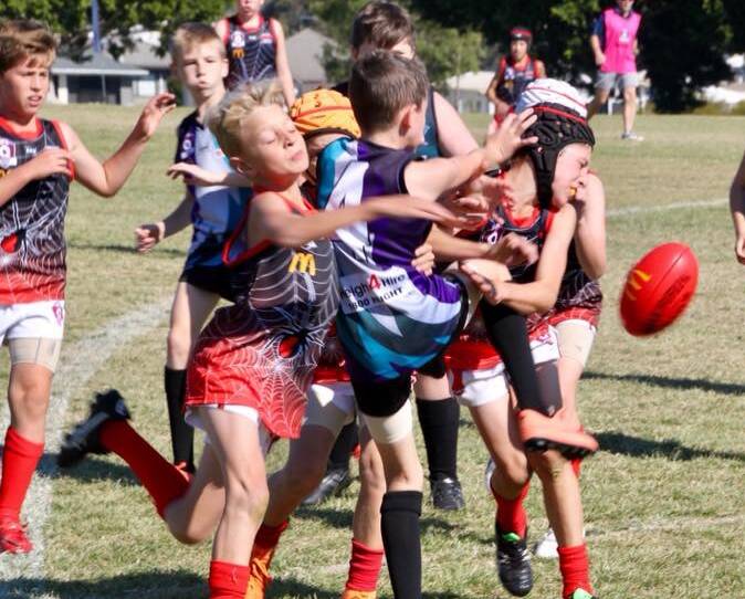 INTENSE: The under 12 Jimboomba Redbacks dominated play against Greater Springfield on Sunday. Photo: Supplied