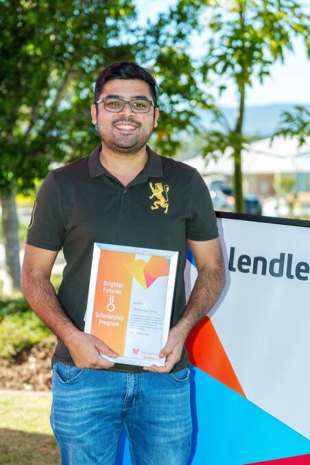 ON TRACK: University of Queensland Neuro Physio Masters student Muhammad Idrees said the financial support helped him pursue his dream. Photo: Lendlease