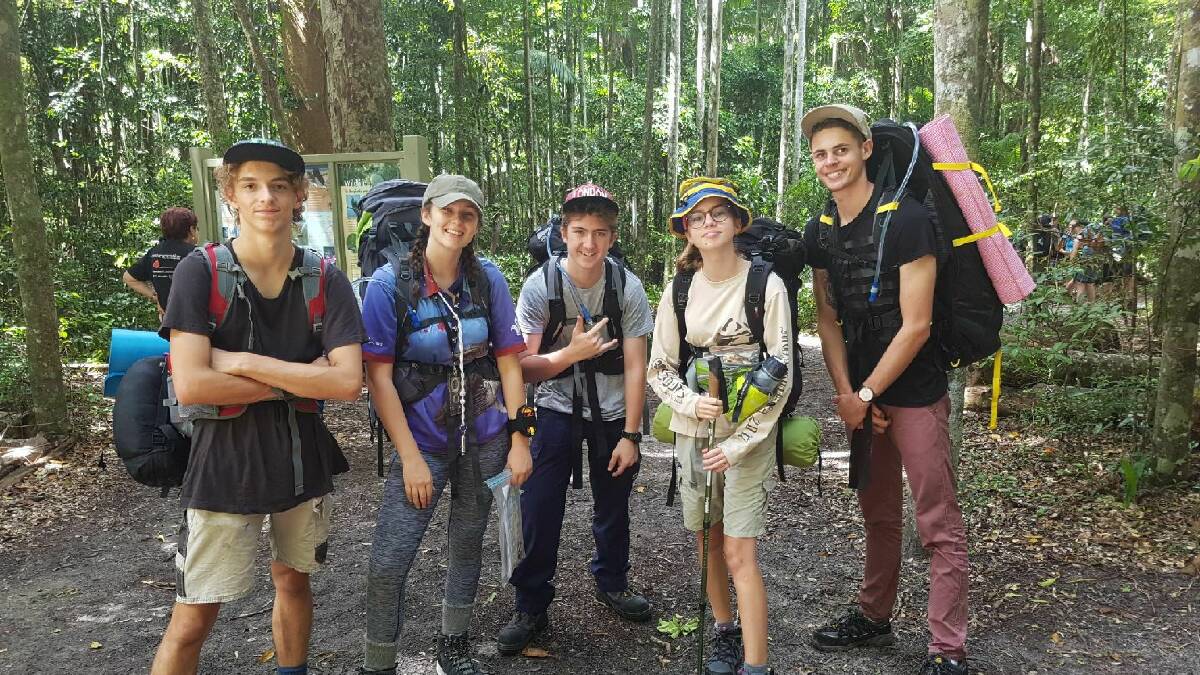 YOUNG LEADERS: James Lowder, Stephanie Field, Jonathan Judge, Elissa Bailey and Benjamin Treliving completed a four day camp at Cooloola Photo: Facebook