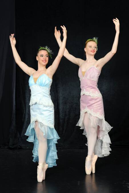 YOUNG DANCERS: New Beith dancers Nia Savas and Katelyn Jensen sucessfully auditioned for the Little Mermaid Ballet performance at QPAC. Photo: Tom Baker
