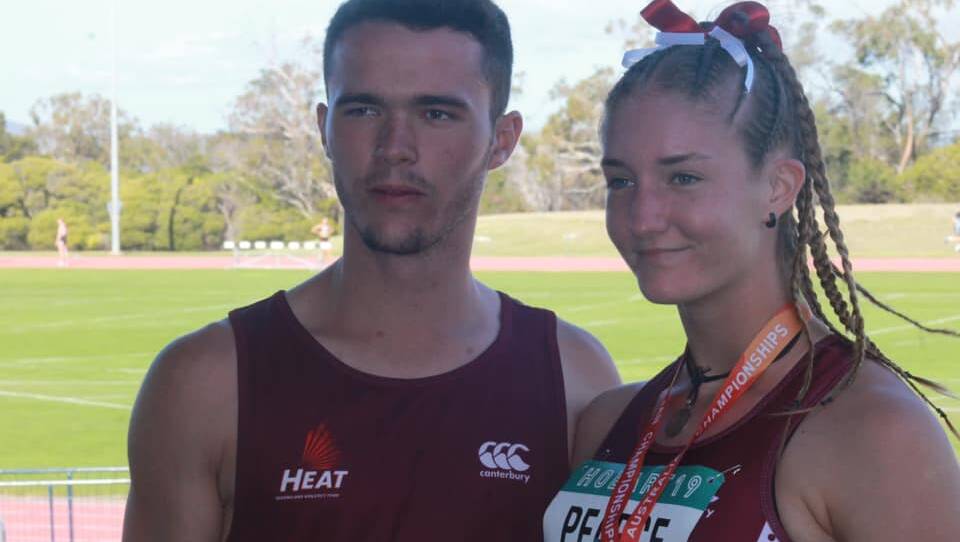 Sam Windsor and Lily Pearce at the Australian junior combined events championships in Hobart.