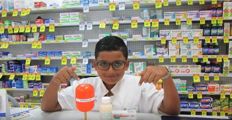 FUTURE CHEMIST: Year four Canterbury College student Ashutosh Vaitha won highly commended for a video highlighting the benefits of penicillin. 