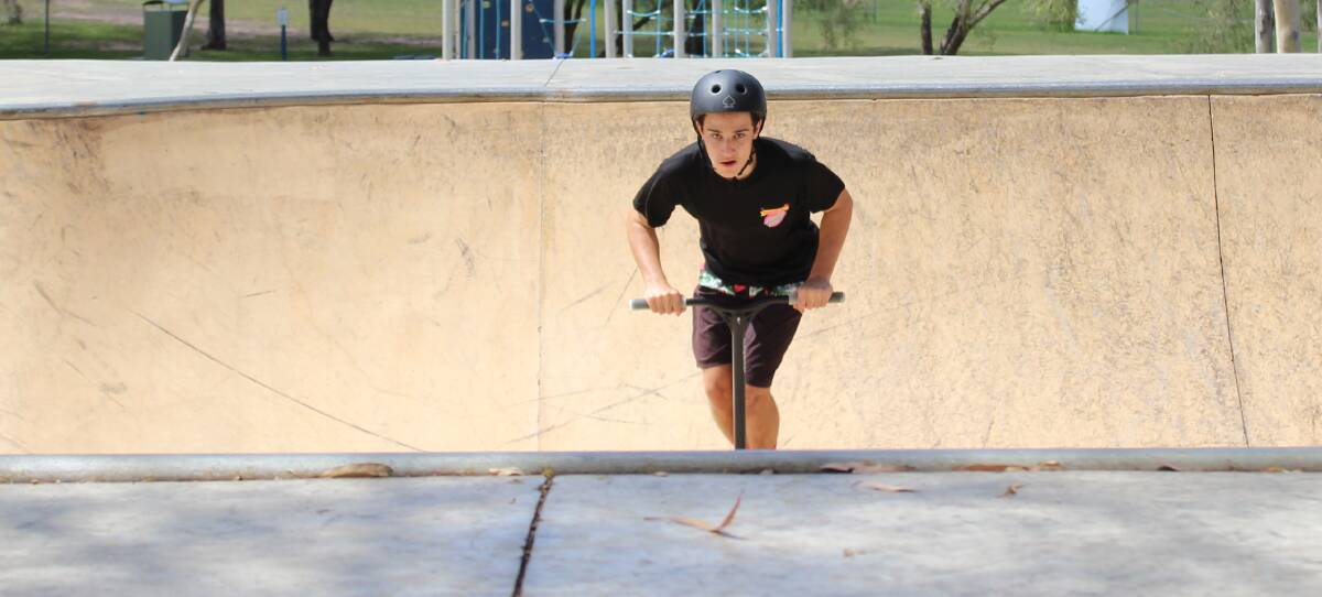 REVAMP: Bailey Brettel at the Jimboomba Skate Park during the Summer holidays. Photo: Lisa Simmons