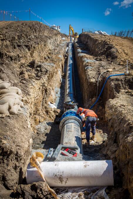 IN THE PIPELINE: Construction of the Cedar Grove wastewater treatment plant has progressed.