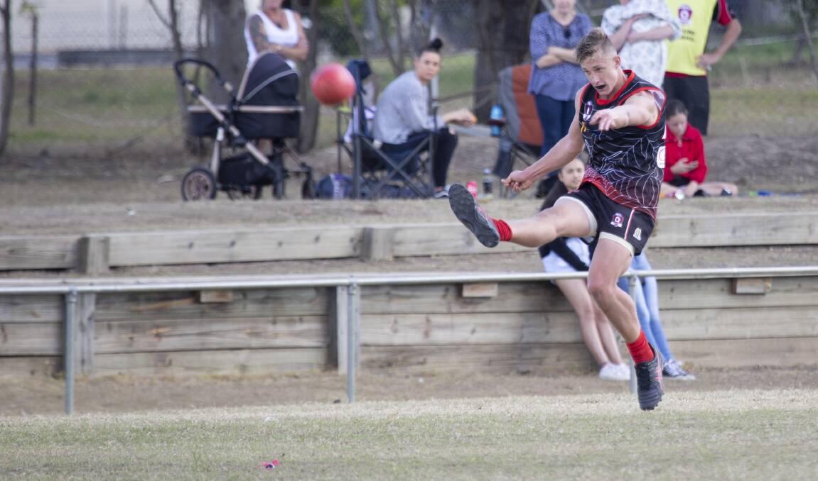 FINALS: Jimboomba Redbacks under 16 player Fletcher Pearce played well in a vital game against Morningside on Sunday. Photo: Alex Hodges
