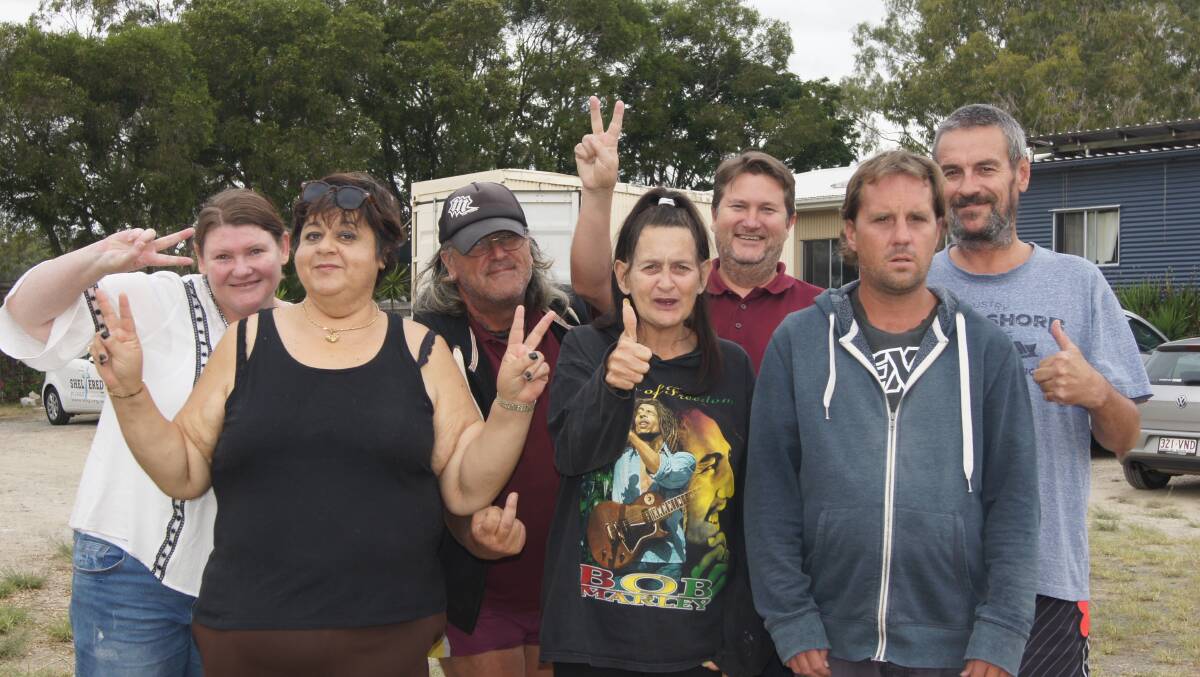 BIG ISSUE: Maria Vijay, Lyn-Marie Allford, Michael Barrett, Karen Radford, Jason Loakes, Gordan Guy and Kevin Reiblt at the Sheltered by Grace homeless shelter at Waterford in 2018. Photo: Jacob Wilson