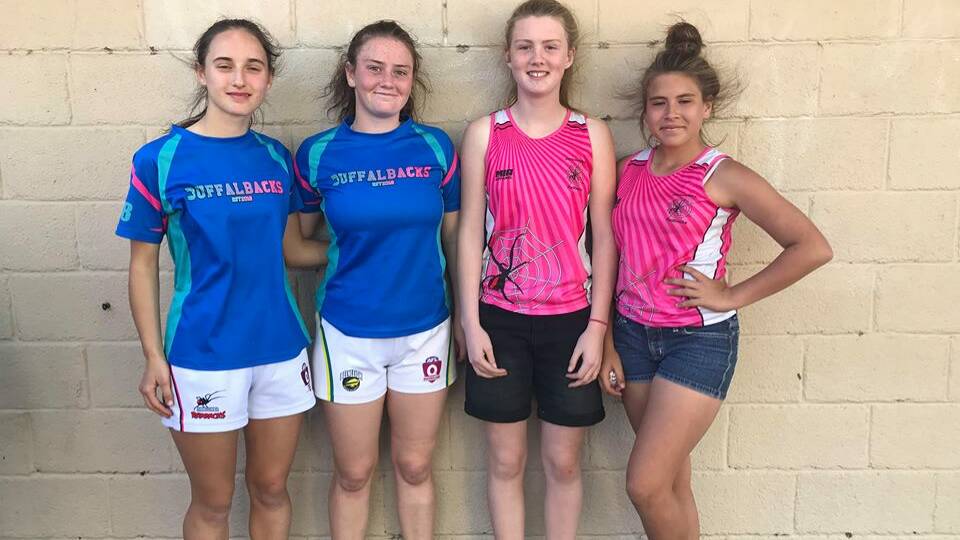 PRIDE: Jimboomba Redback champions Ashleigh Hodges, Teagan Dare, Josii Hargreaves and Tayha Hutchinson will attend the McDonalds AFL Queensland Brisbane Juniors Gala Awards this year. 