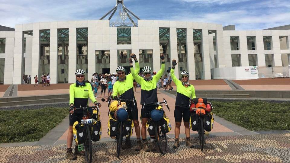 The Wolters family have spent the last year riding their bikes across Australia from Bundaberg. Photo: Facebook