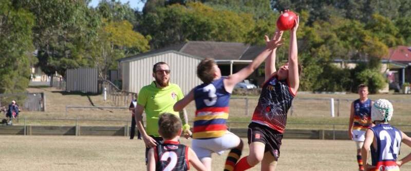 LEAP: The Jimboomba under 12s played a tight game against Narangba on Sunday. Photo: Supplied