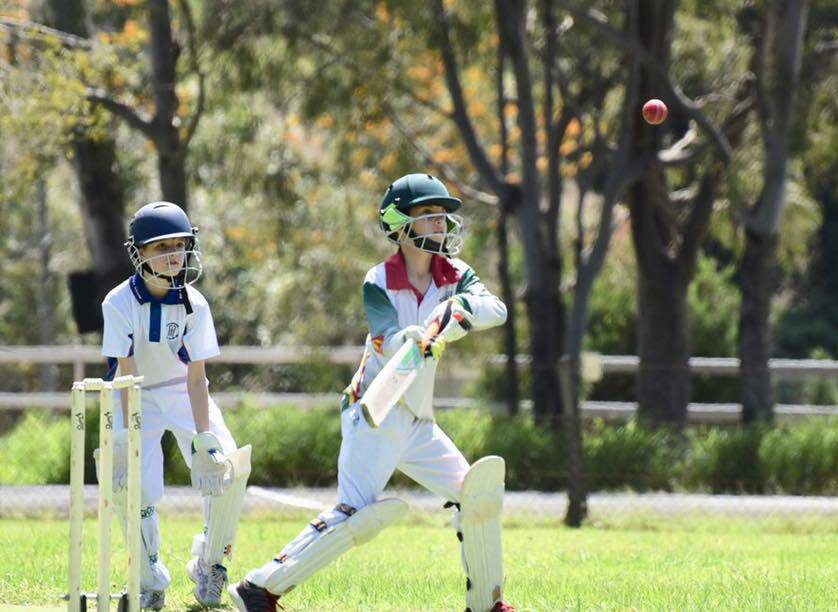 Division four batsman Mateo Chizziniti took on a Beaudesert delivery.