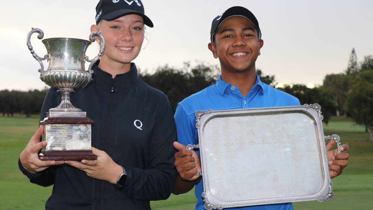 GLORY: The 2018 winners of the Queensland Boys and Girls Amateur Championship Isabelle Taylor and Zubair Firdaus.