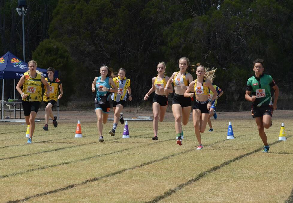 TEAM EFFORT: The Jimboomba Little Athletics under 15 athletes ran in the 800 metre sprint event at the annual Track and Field Carnival.