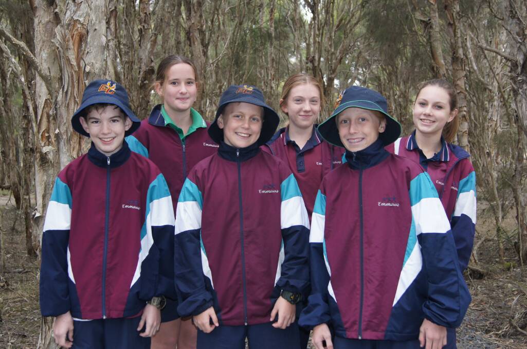 NATURE: Year eight Emmaus College students Claye Wearing, Ashtyn Nobbs, Izaak Davidson, Candice Cousins, Lachlan McKellar and Charlotte Brown wrote feature articles after conducting an environment survey. Photo: Jacob Wilson.