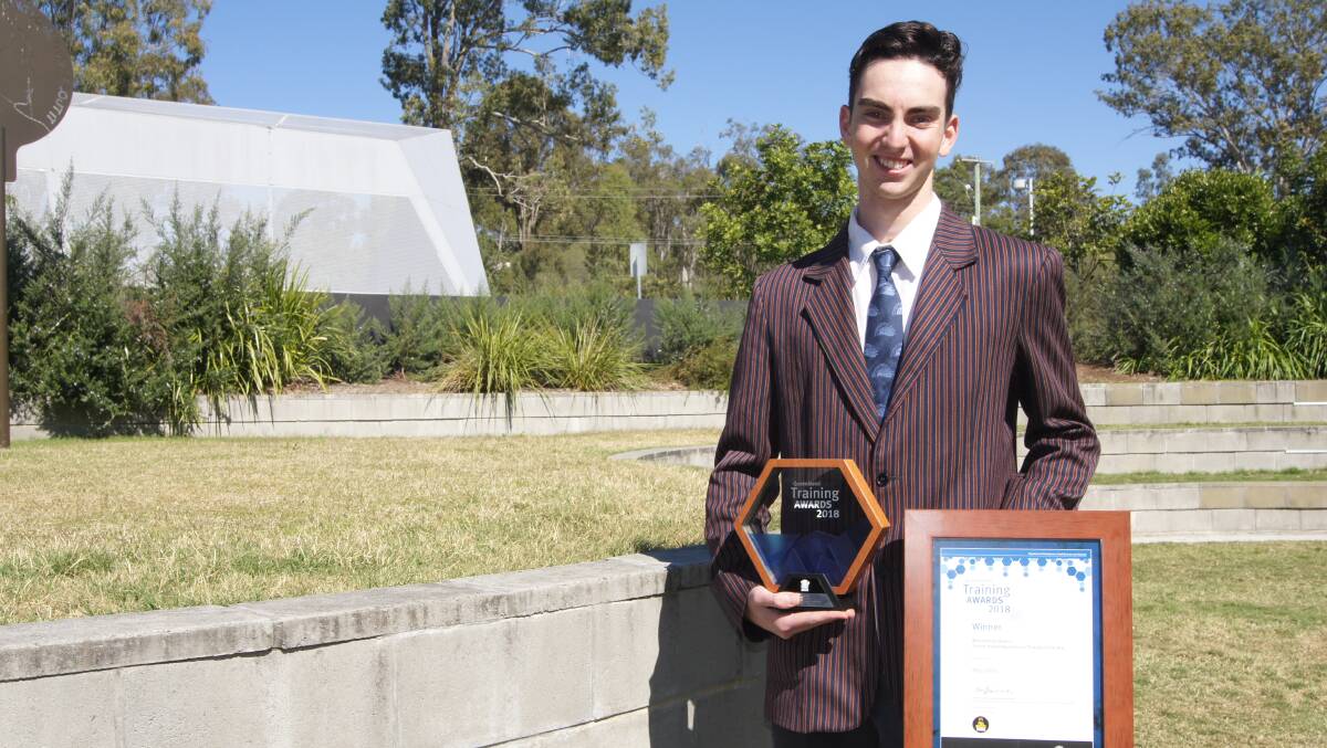 AWARDED: Year 12 Emmaus College student Alby Gillis was named the Metropolitan Queensland school-based Trainee of the Year. photo: Jacob Wilson