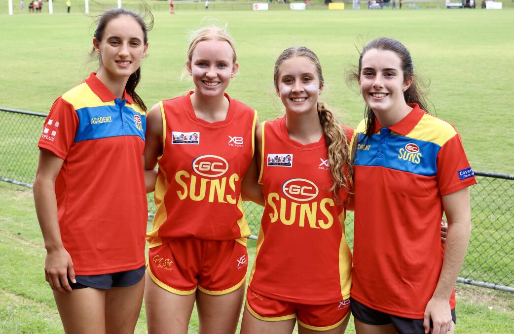 TEAM: Under 17 Jimboomba Redbacks players Josii Hargreaves, Aliesha Alford, Ruby Mann and Jesica Draper were selected for the Gold Coast Suns.