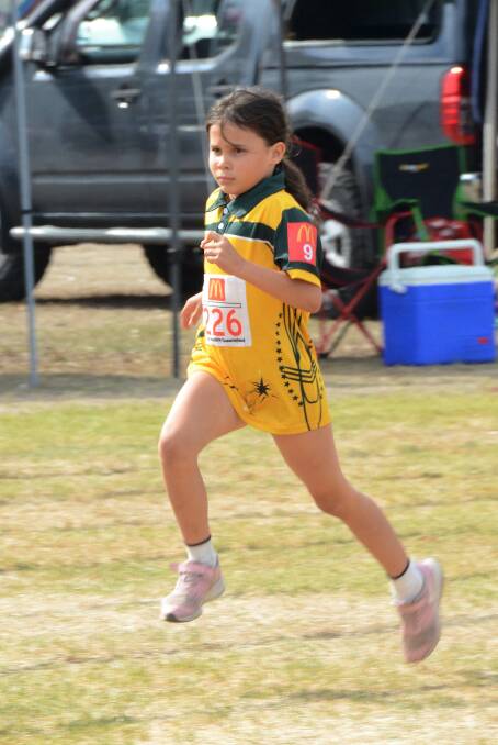 ON THE RUN: Jimboomba Little Athletics member Indi Taylor ran swiftly at the annual Track and Field Carnival.