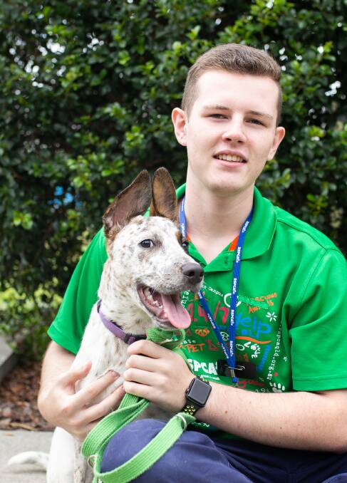 ANIMAL LOVE: Jimboomba resident and RSPCA Call Centre Operator Mitch Wright encouraged residents to adopt their next pet. Photo: RSPCA