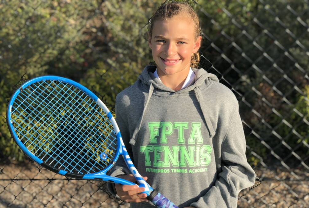 SERVING: Chloe Liese is training nine hours per week to reach the top of her tennis game. Photo: Supplied