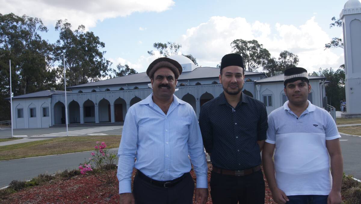 SPEAKING OUT: Stockleigh Bait ul-Masroor Mosque members Shakar Rahim, Farhan Siddiqui and Qasim Rahim. Photo: Jacob Wilson