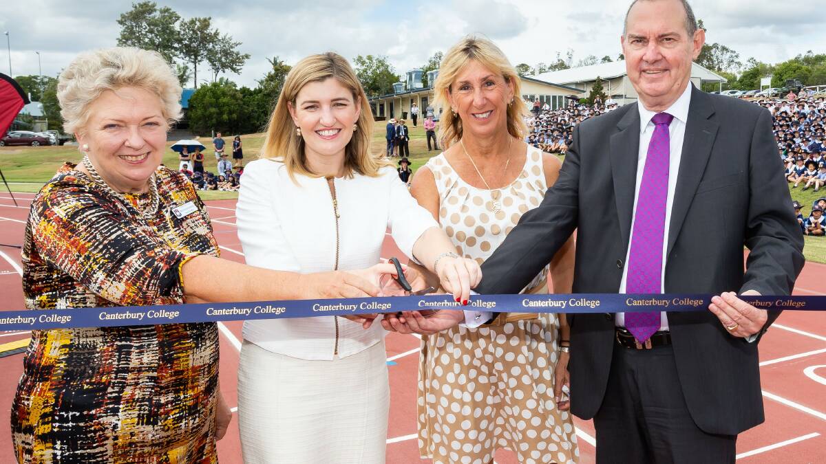 RIBBON CUTTING: Head of College Donna Anderson, Waterford MP Shannon Fentiman, Olympic and Commonwealth Games medalist Glynis Nunn-Cearns and Chairman of the Board of Canterbury College Jeff Thomas. 