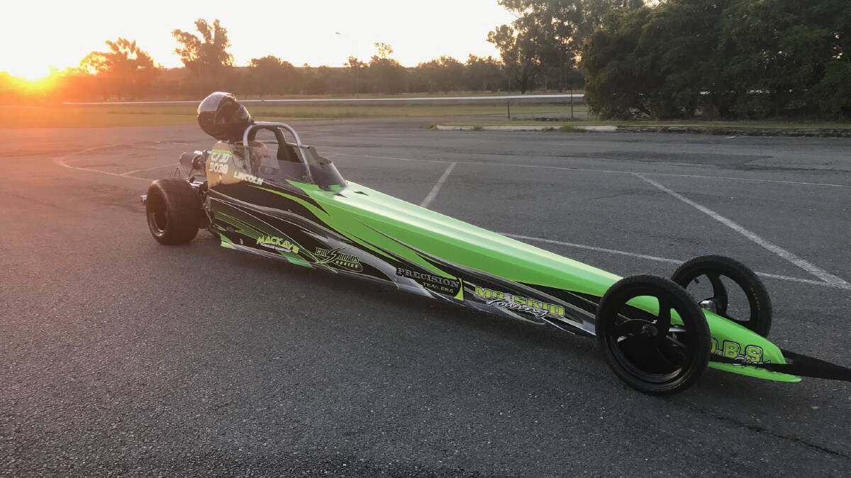 SPEED: Lincoln Pilkington competed at the Junior Dragster Blast at Willowbank Speedway on Saturday, April 14. Photo: Supplied
