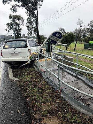 BUS STOP CARNAGE: Police are calling on motorists to be cautious on wet slippery roads.