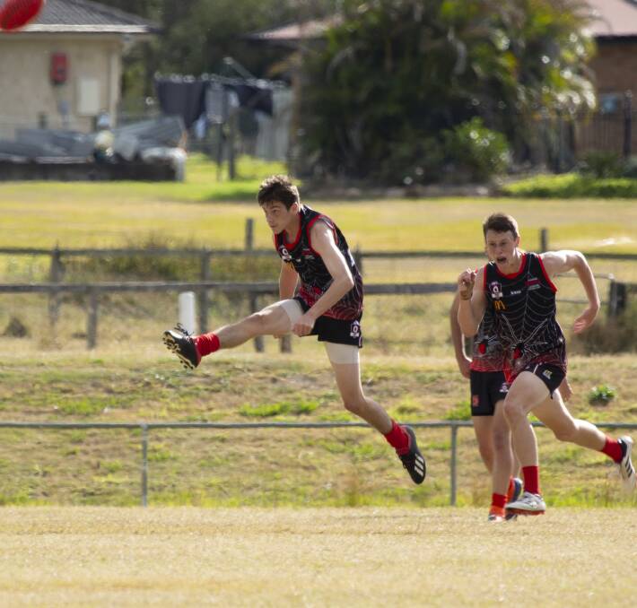 DEFENSE: Under 16 Jimboomba Redbacks player Cameron Doyle's defensive skills guided the team to a comeback victory. Photo: Alex Hodges