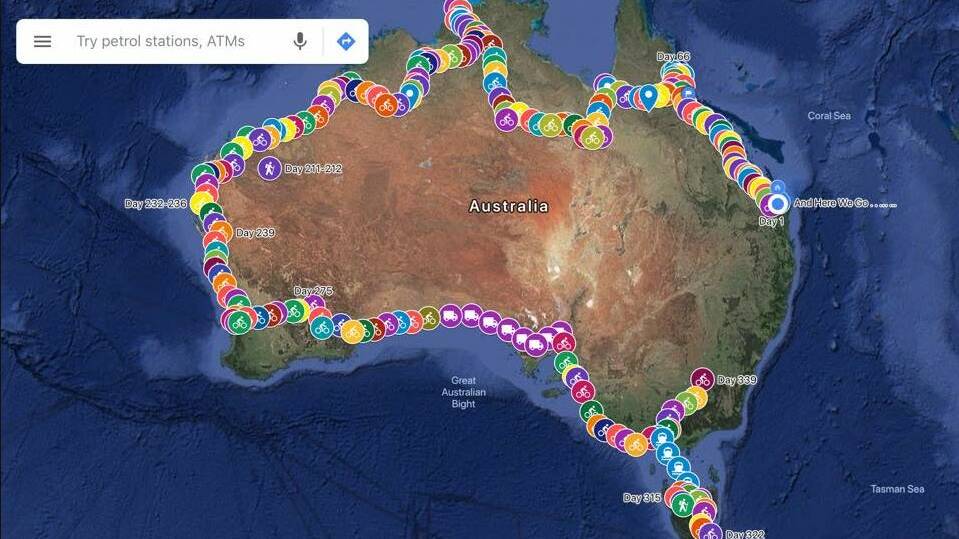 LONG TRIP: The Wolter family have cycled more than 16,000km to fundraise for the Motor Neurone Disease Association of Queensland. Photo: Facebook