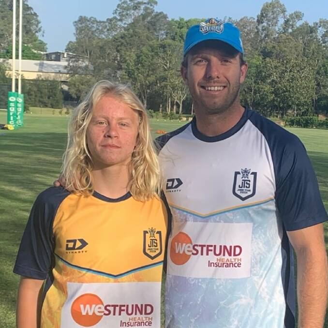 BRIGHT FUTURE: Levi Bannan, 13, is working with Kane Elgey as part of the Titans academy.