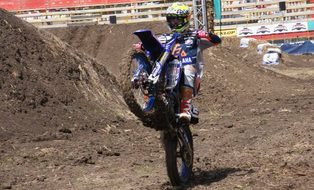 EARTH WORKS: Some of the action when the school site was being used for Supercross events.