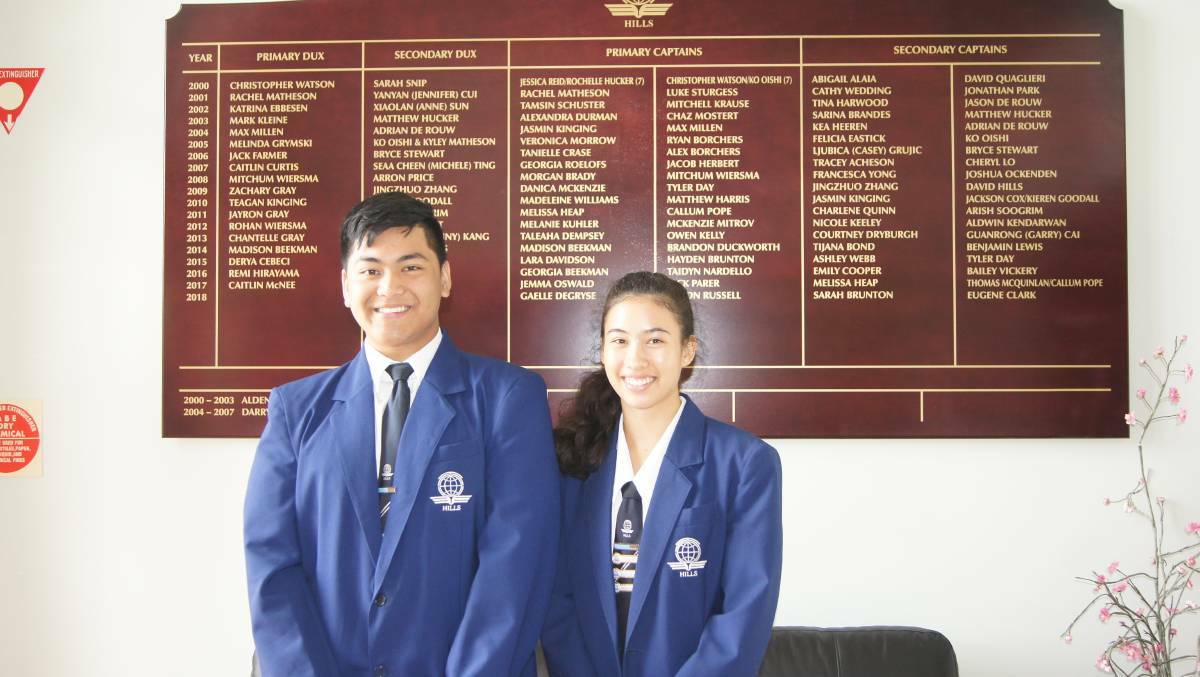 CAPTAINS: This year's Hills College captains Dakota Viliamu and Chantelle Gray have hit the ground running. Photo: Jacob Wilson