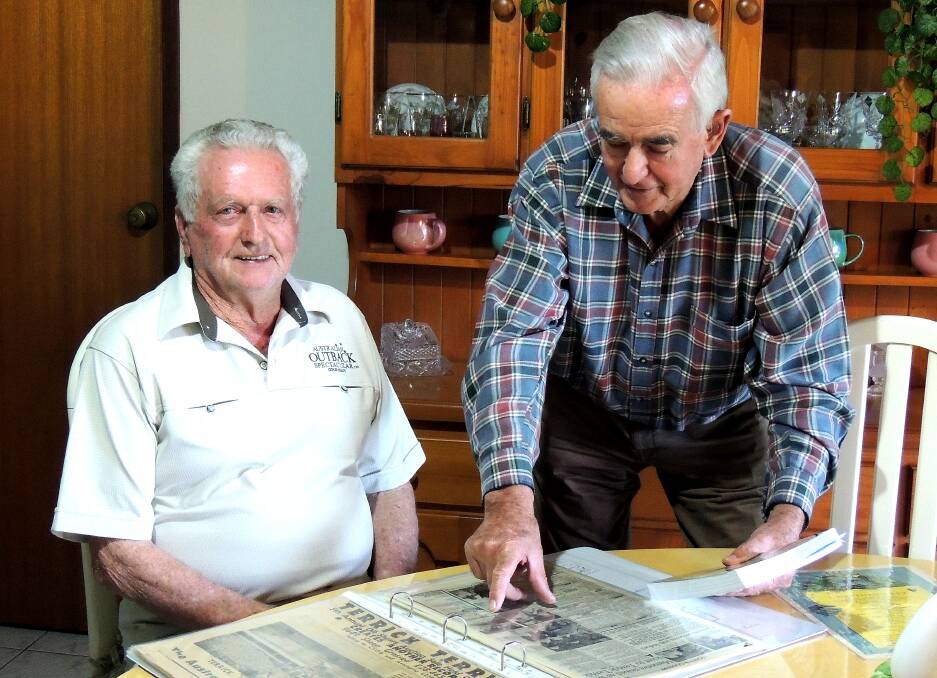REUNION: John Harland and Stuart Geary reminisce about their formative years as new Australians. Photo: Supplied.