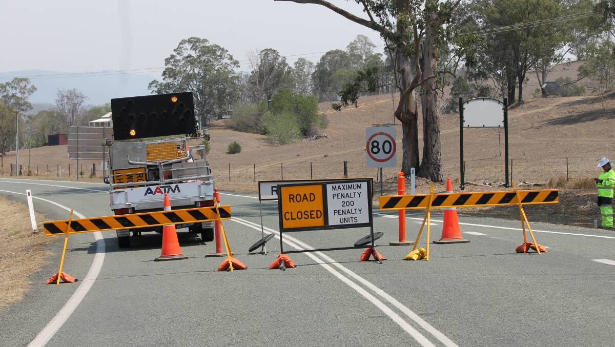The Mount Lindesay Highway near Rathdowney is closed due to the NSW fire heading for the border.
