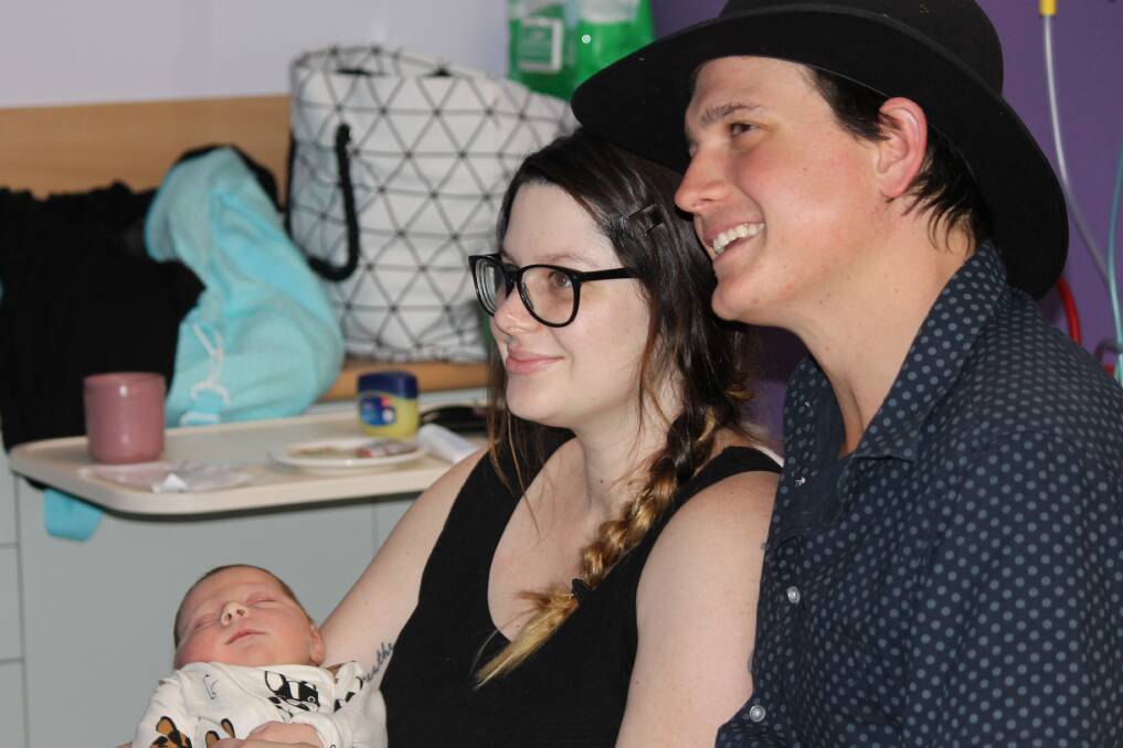 PROUD PARENTS: Asa Rooks weighed 5.36kg at birth- a record for Beaudesert Hospital. Photo: Larraine Sathicq