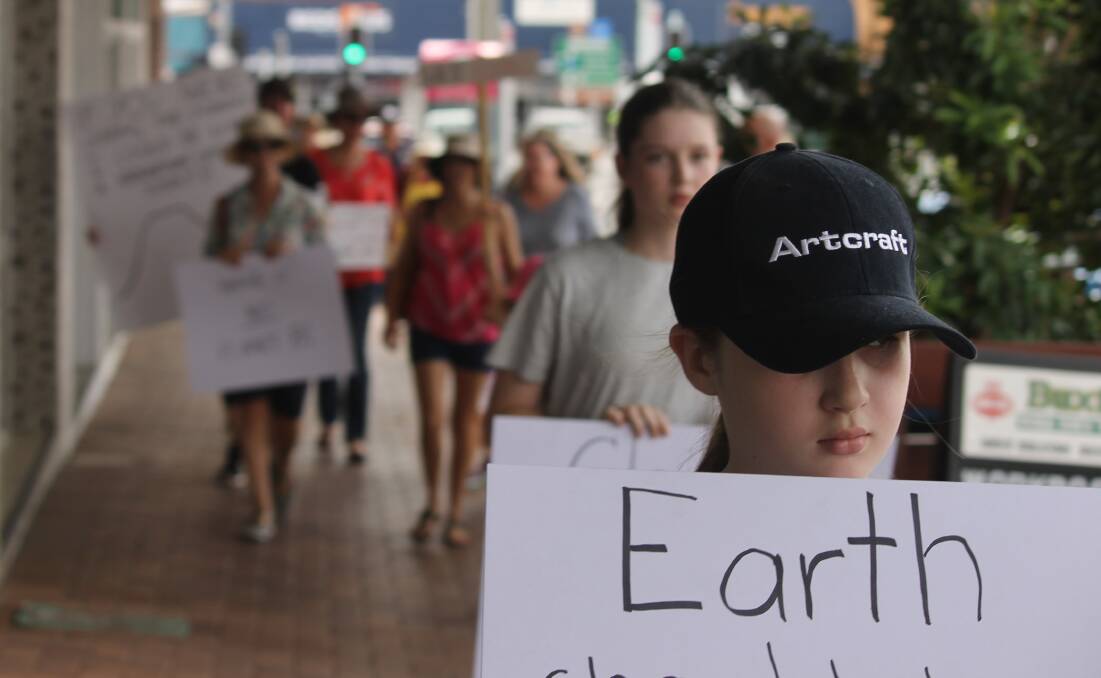 ON THE MARCH: School children and adult supporters from across the Scenic Rim took part in the School Strike 4 Climate Australia at Beaudesert last year. Photo: Larraine Sathicq