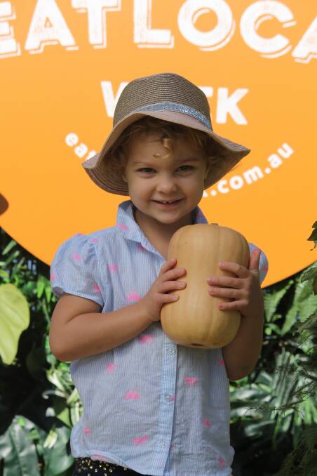 CANNED: Bonnie Wells, aged three, from Brisbane at Eat Local 2019. Photo: Larraine Sathicq