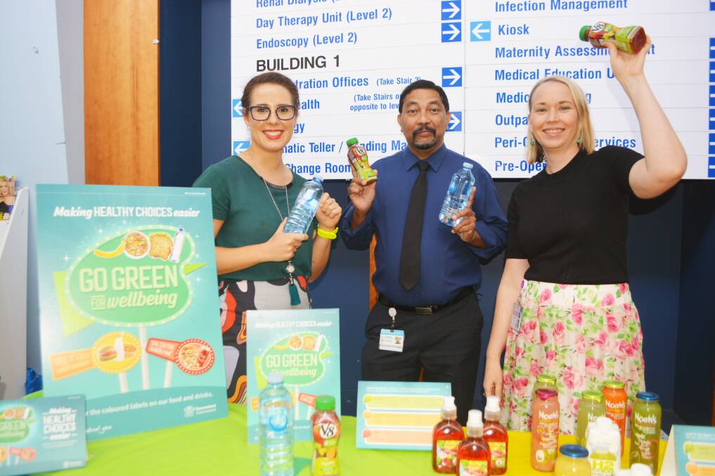 HEALTHIER: Nutrition assistant Alexandra Carter, Logan with Beaudesert Hospital food services manager Dudley Seneviratne and project manager Annabelle Stack.