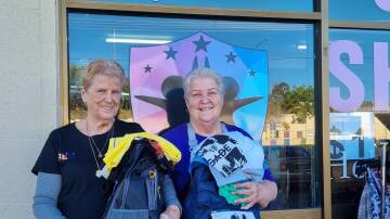 Volunteers Bev Martin and Lyn Davies with Defenders packs for the homeless. Photo suppled.