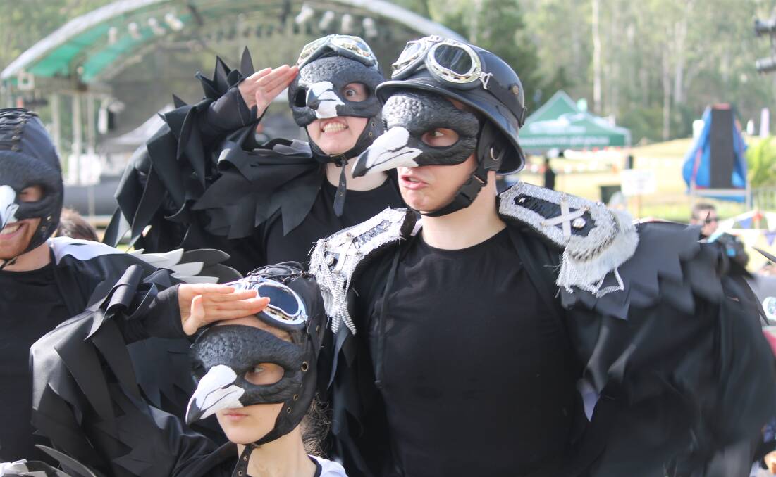 The Goat Track Theatre was among those approved for arts grants. Seen here, "military magpies" at Arts Ablaze in 2018. Picture by Larraine Sathicq 