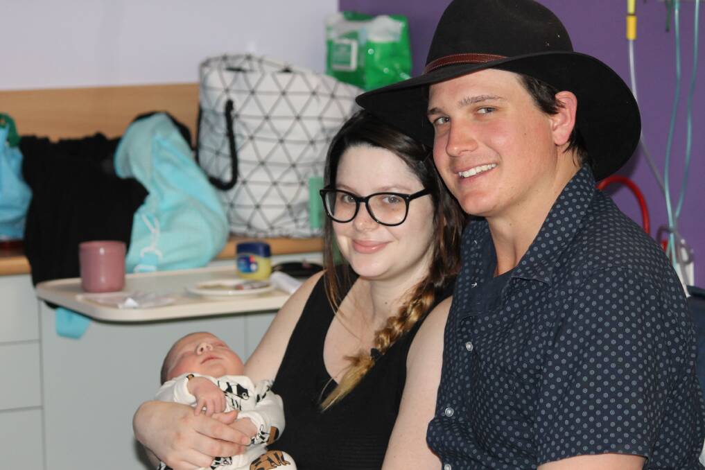 PROUD PARENTS: Asa Rooks weighed 5.36kg at birth- a record for Beaudesert Hospital. Photo: Larraine Sathicq
