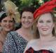 RACING: Peta Clarkson, Kirsty Hayes and Julianne Singh from Logan at Beaudesert for Derby Day in November. Photos: Larraine Sathicq