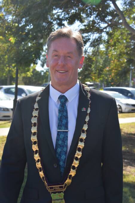SIGN ON: Logan mayor Darren Power at his first day on the job.