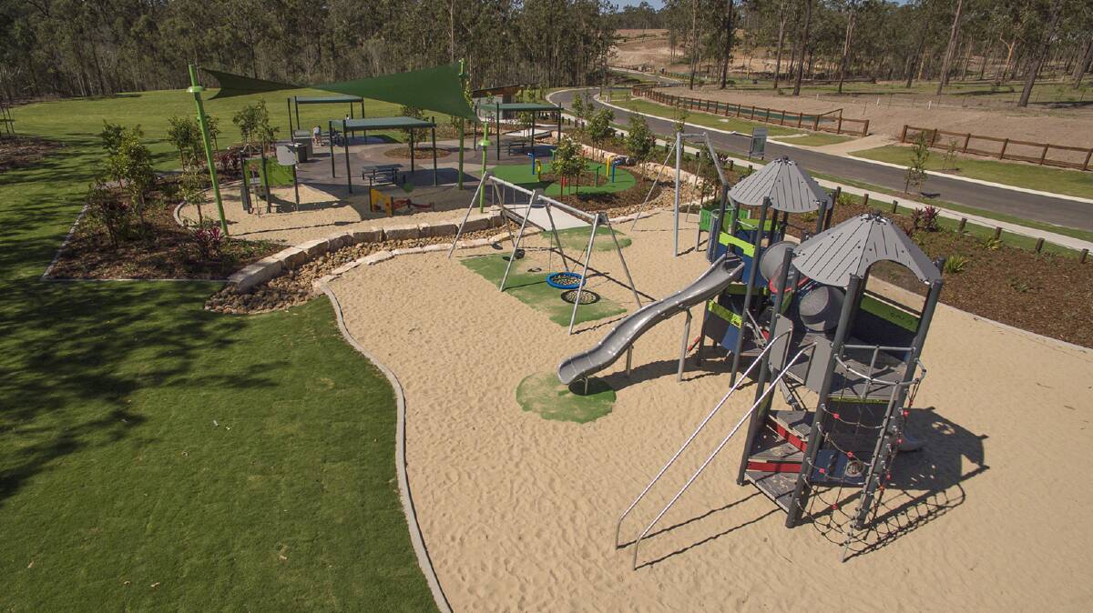 Play area: The new play area built by developer Peet at Spring Mountain. Photo: Supplied
